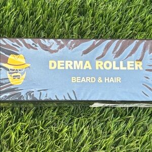 Derma Roller for Beard & Hair in Navy Blue with Yellow Text